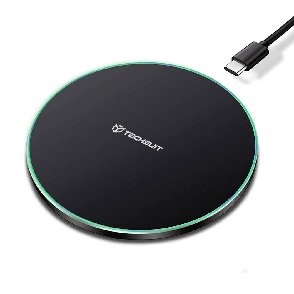 Levně Techsuit Wireless Charger Premium CHWR031 RGB barvy 15W 3A černá