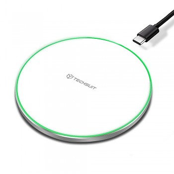 Techsuit Wireless Charger Premium CHWR031 RGB barvy 15W 3A bílá