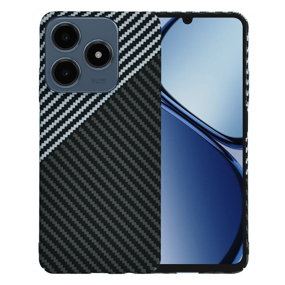 Levně Techsuit Carbonite FiberShell pro Realme C61 Realme C63 v šedé barvě