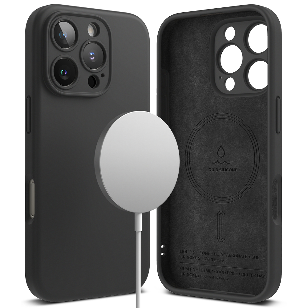 Levně Ringke Silicone Magnetic MagSafe pro iPhone 16 Pro Max černý