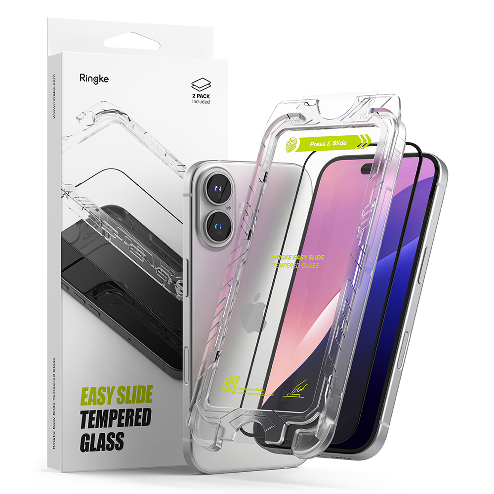 Levně Ringke Easy Slide tvrzené sklo (2 ks) iPhone 16 Plus iPhone 15 Plus černá