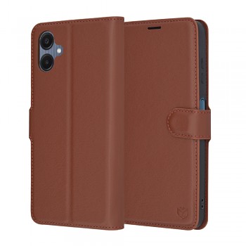 Pouzdro Techsuit Leather Folio pro Samsung Galaxy A06 hnědé