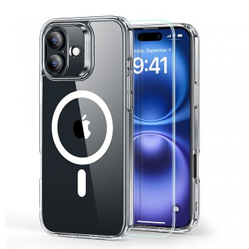 ESR Classic Hybrid HaloLock s ochranou displeje iPhone 16 průhledný