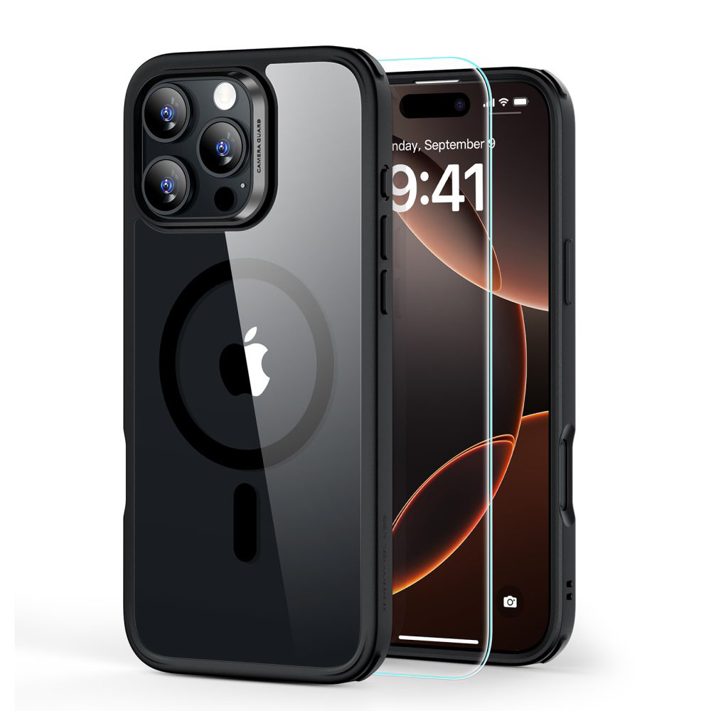 Levně ESR Classic Hybrid HaloLock s ochranou displeje iPhone 16 Pro Max černá průhledná