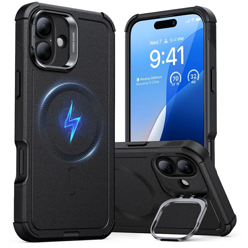 Levně ESR Cyber Armor Kickstand pro iPhone 16 černá