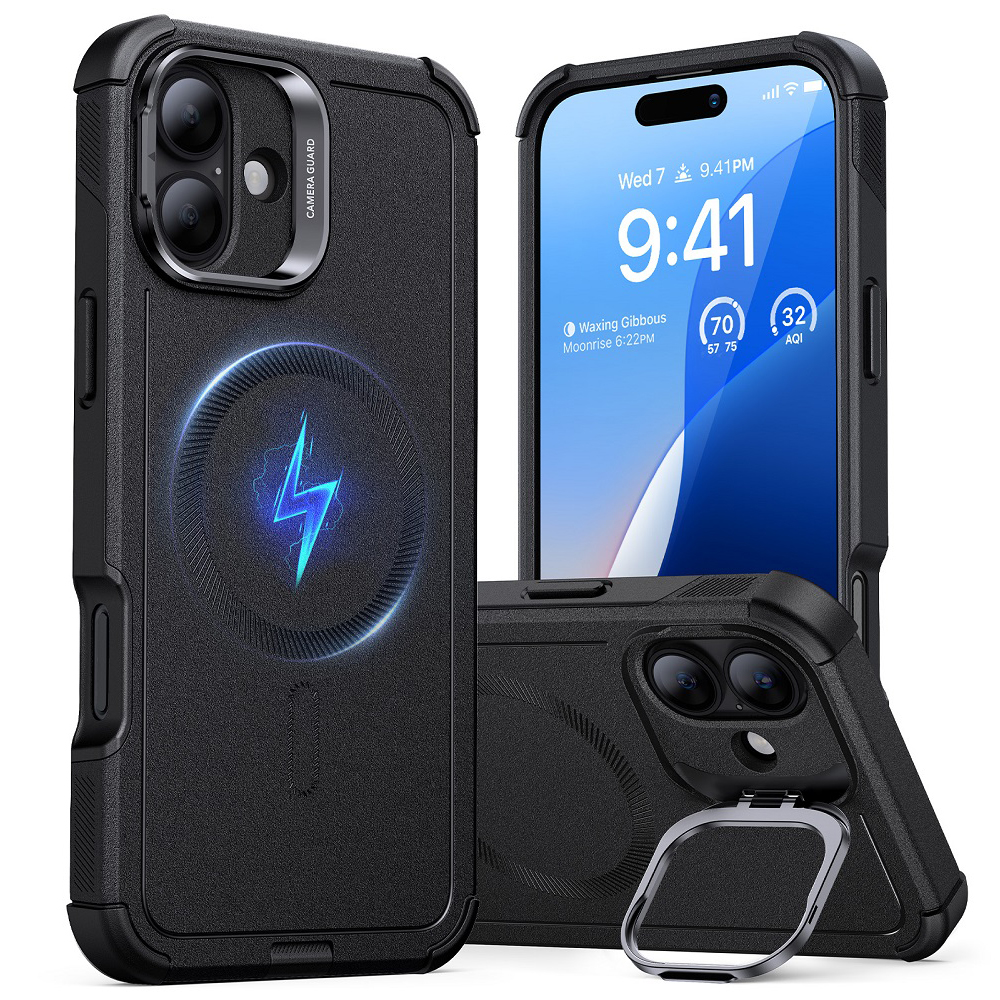 Levně Pouzdro ESR Cyber Armor Kickstand pro iPhone 16 Plus černé