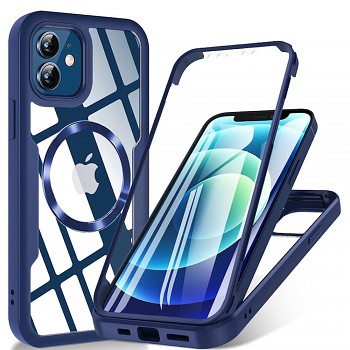 Techsuit ColorVerse 360 MagSafe Series + Ochranné sklo iPhone 12 Modrá