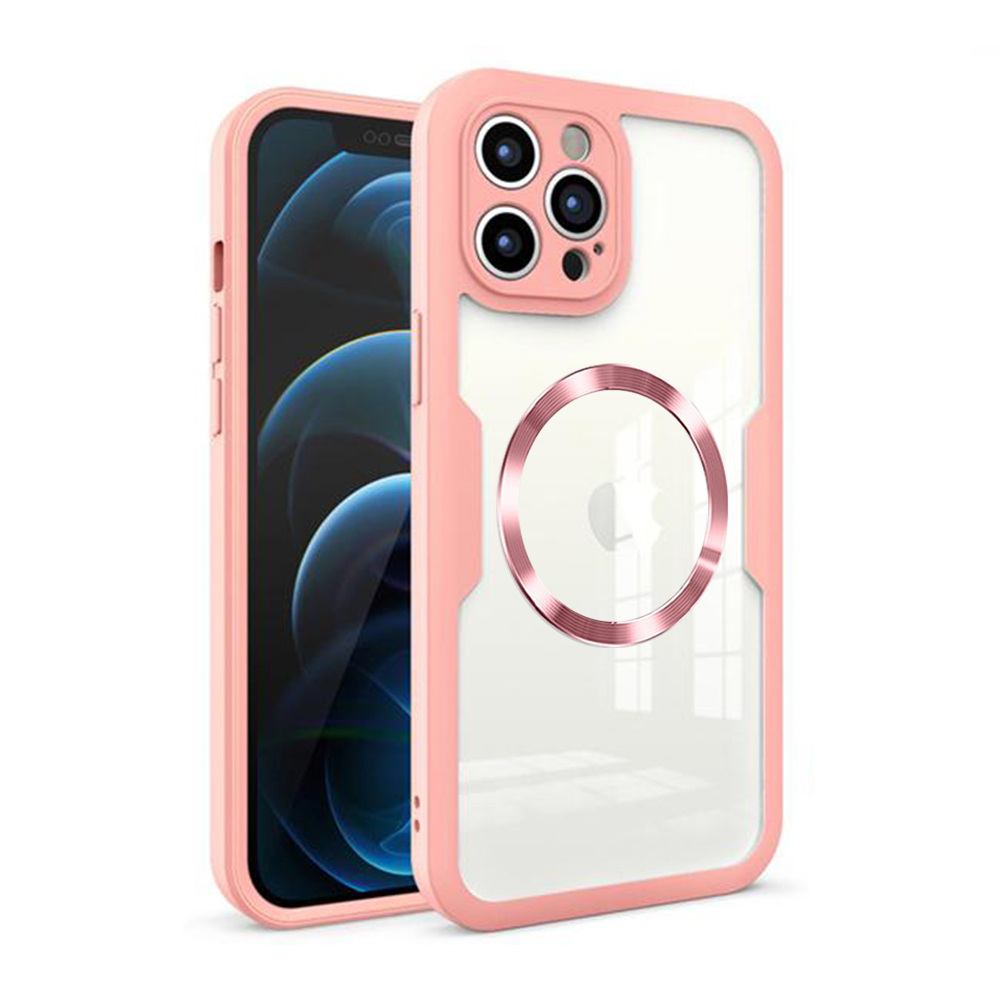 Levně Techsuit ColorVerse 360 MagSafe Series + Ochranné sklo iPhone 12 Pro Max Růžová
