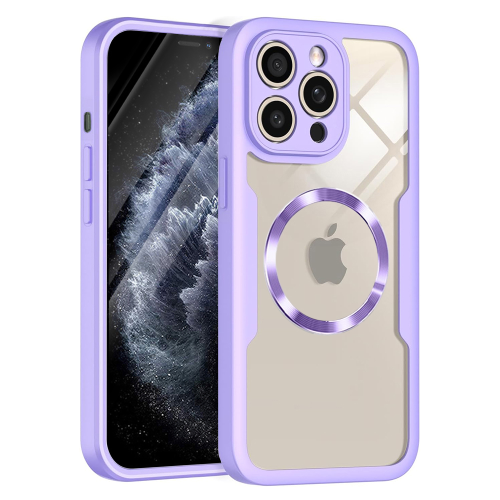 Levně Techsuit ColorVerse 360 MagSafe Series + Ochranné sklo iPhone 11 Pro Max Fialová