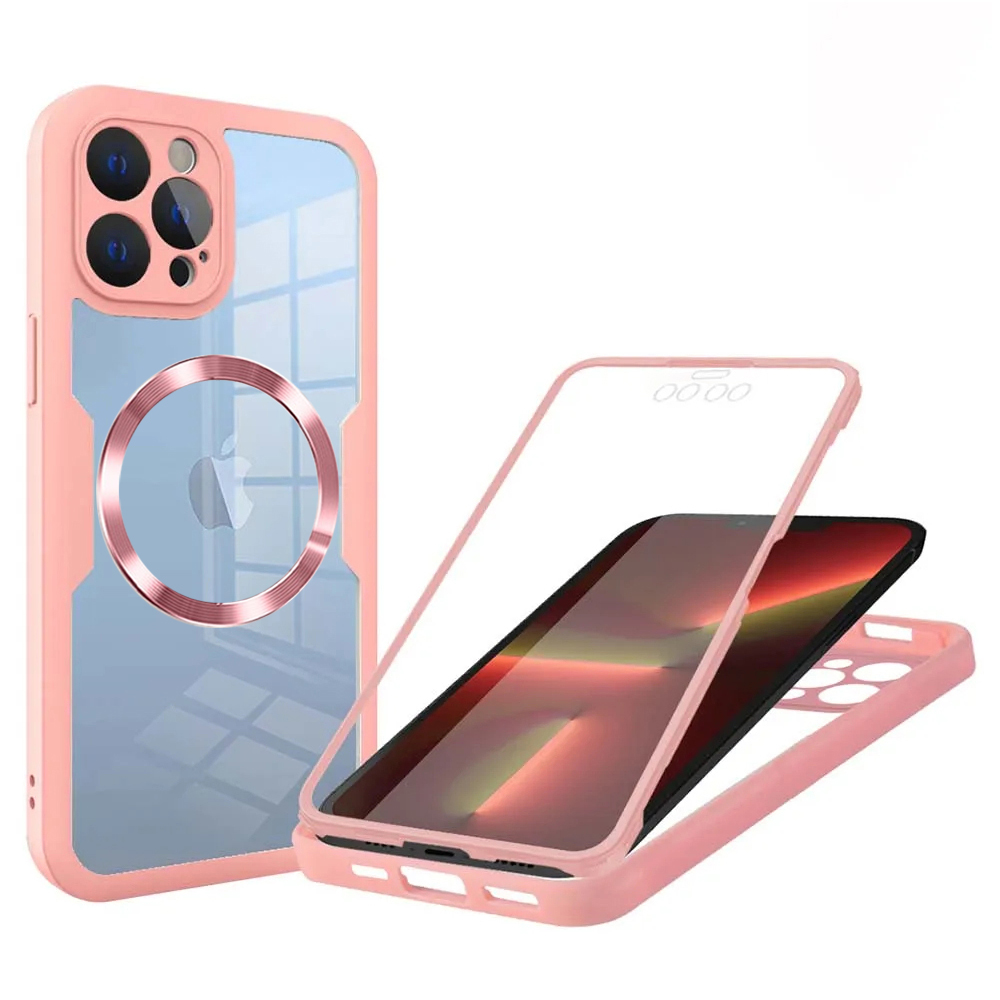 Levně Techsuit ColorVerse 360 MagSafe Series Ochranné sklo iPhone 13 Pro Růžová