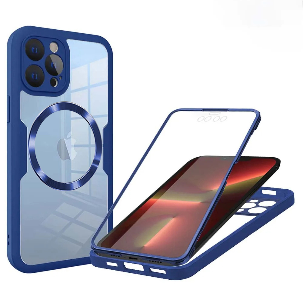 Levně Techsuit ColorVerse 360 MagSafe Series Ochranné sklo iPhone 13 Pro Modrá