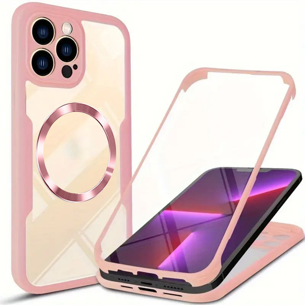Levně Techsuit ColorVerse 360 MagSafe Series + Ochranné sklo iPhone 13 Pro Max Růžová