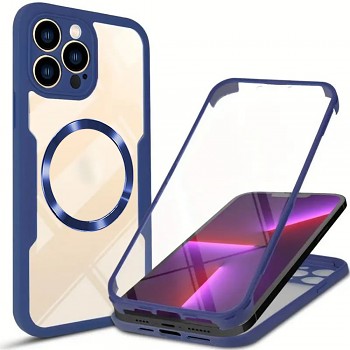 Techsuit ColorVerse 360 MagSafe Series + Ochranné sklo iPhone 13 Pro Max Modrá