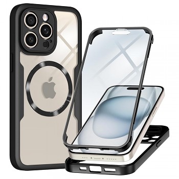 Techsuit ColorVerse 360 MagSafe Series + Ochranné sklo iPhone 14 Pro Max černá