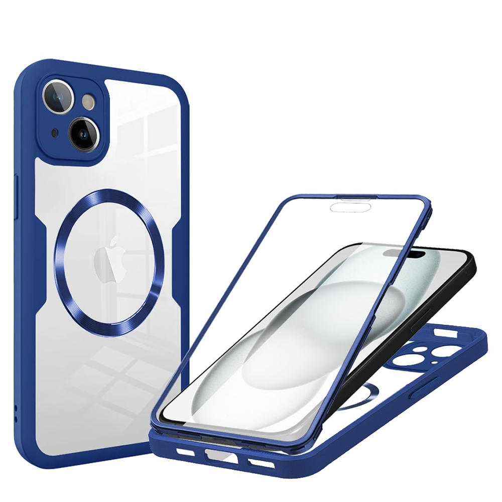 Levně Techsuit ColorVerse 360 MagSafe Series Ochranné sklo iPhone 15 Modrá