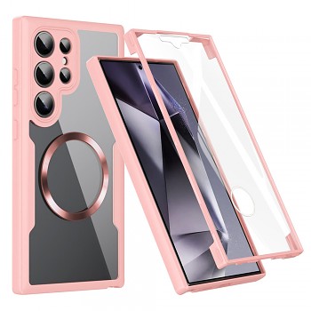 Techsuit ColorVerse 360 MagSafe Series + Ochranné sklo Samsung Galaxy S24 Ultra Růžová