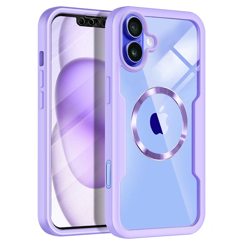 Levně Techsuit ColorVerse 360 MagSafe Series + Ochranné sklo iPhone 16 Fialová
