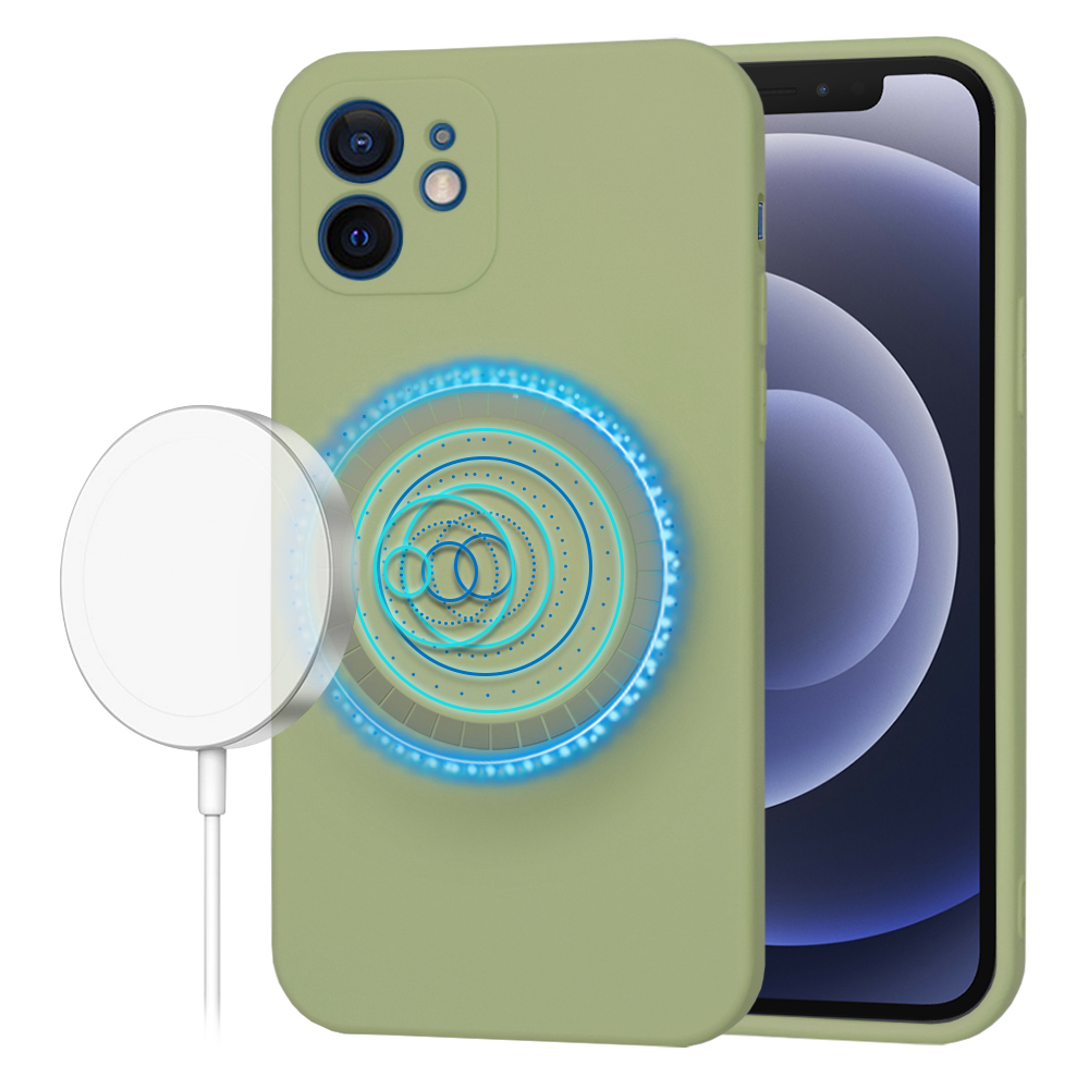 Levně Techsuit SoftFlex MagSafe pro iPhone 12 v barvě matcha