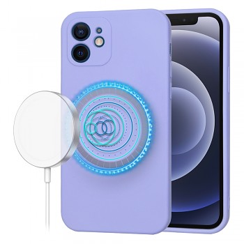 Techsuit SoftFlex MagSafe pro iPhone 12 světle fialová