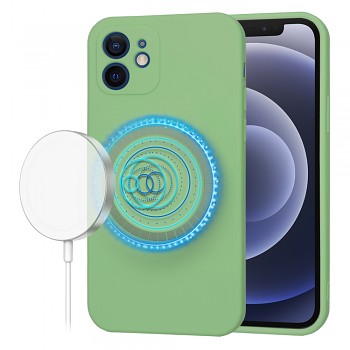 Techsuit SoftFlex MagSafe pro iPhone 12 v mátově zelené