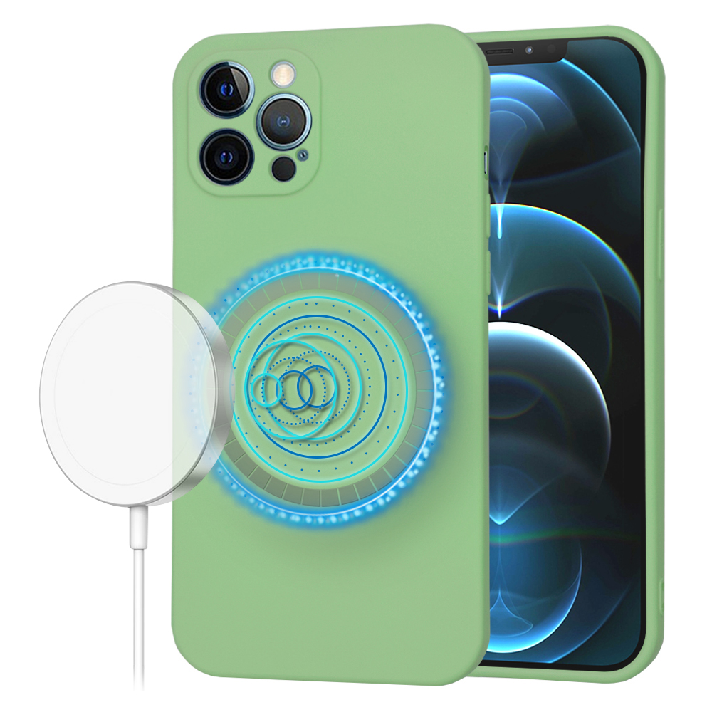 Levně Techsuit SoftFlex MagSafe pro iPhone 12 Pro Max mátově zelená