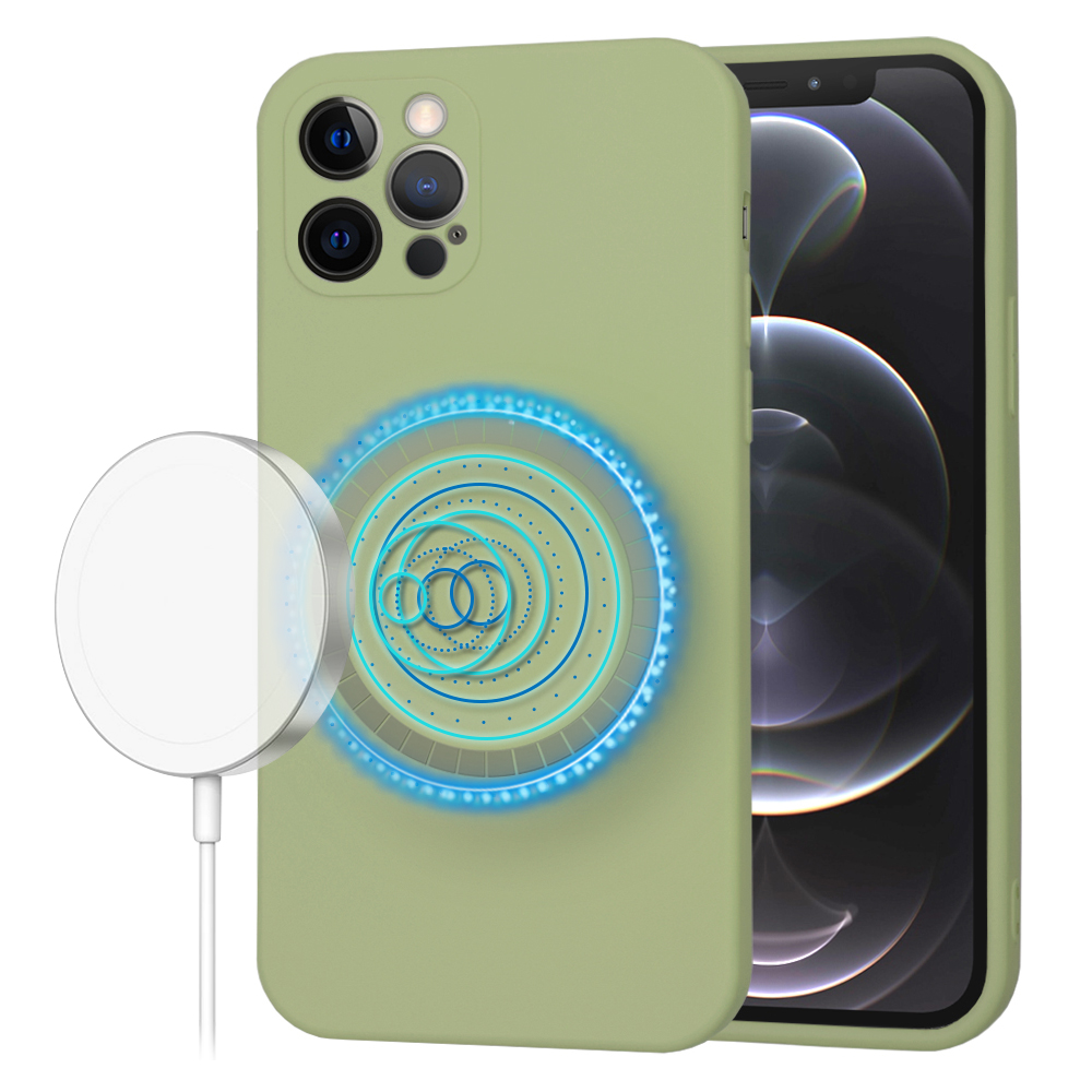Levně Techsuit SoftFlex MagSafe pro iPhone 12 Pro v barvě matcha