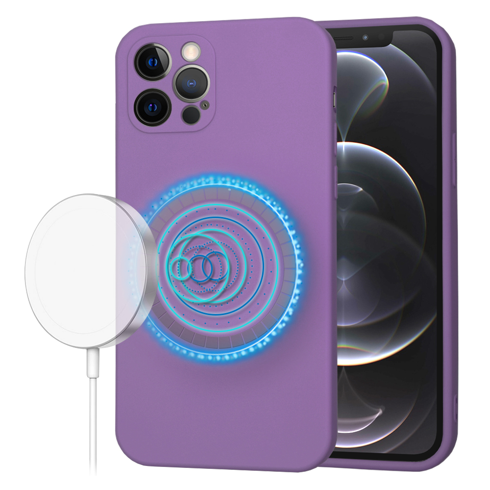 Levně Techsuit SoftFlex MagSafe pro iPhone 12 Pro fialový