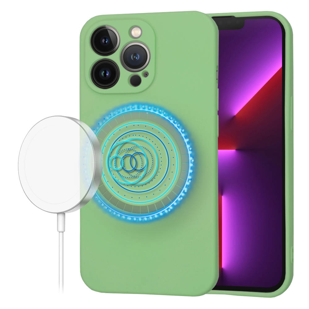 Levně Techsuit SoftFlex MagSafe pro iPhone 13 Pro v mátově zelené