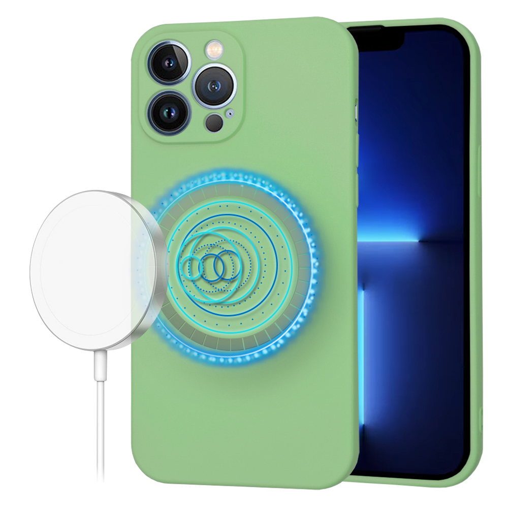 Levně Techsuit SoftFlex MagSafe pro iPhone 13 Pro Max v mátově zelené