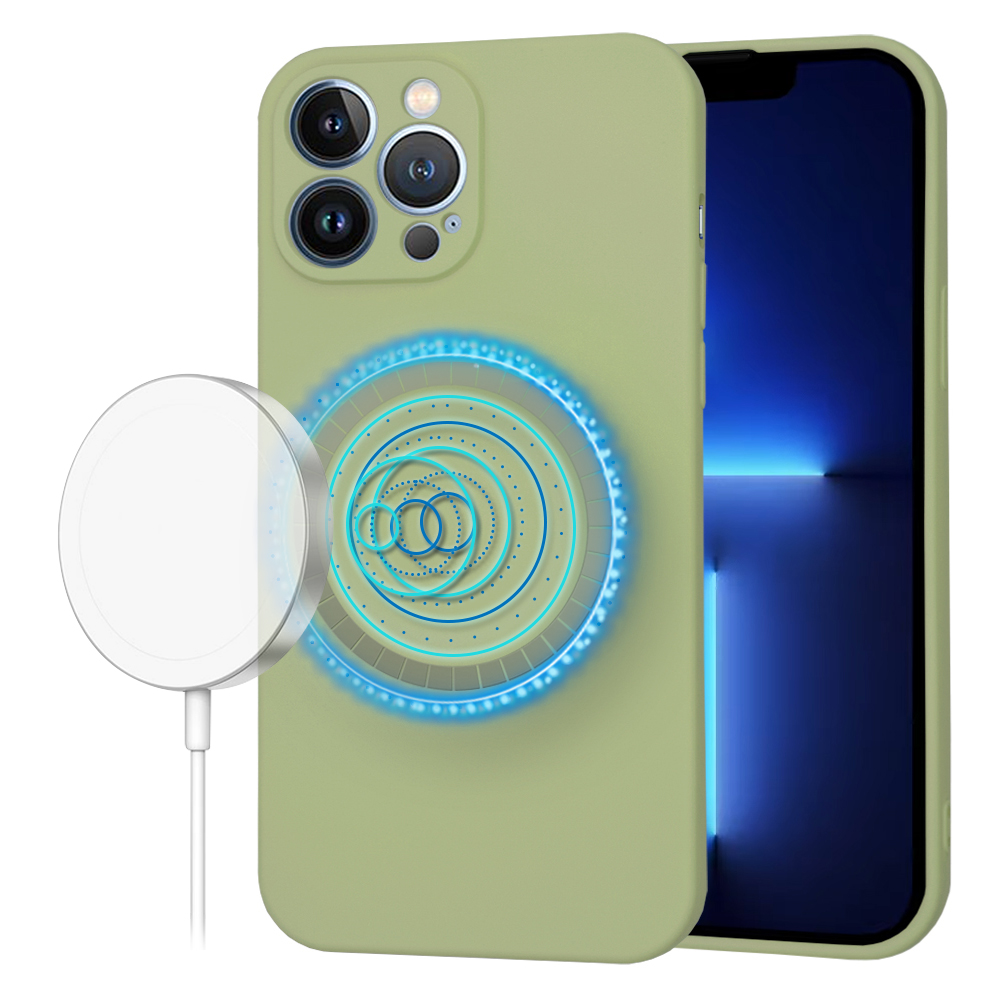 Levně Techsuit SoftFlex MagSafe pro iPhone 13 Pro Max v barvě matcha
