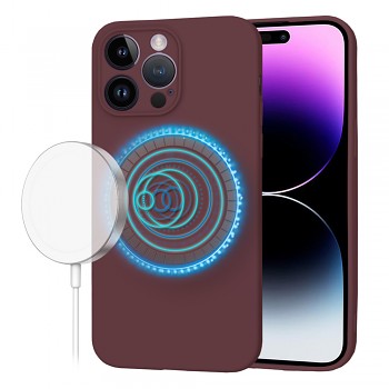 Techsuit SoftFlex MagSafe pro iPhone 14 Pro Max švestkově červená