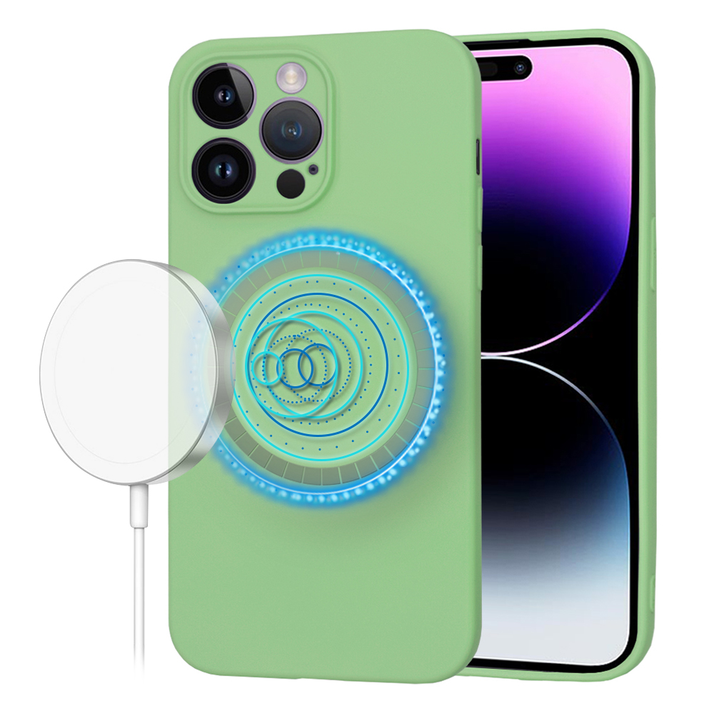 Levně Techsuit SoftFlex MagSafe pro iPhone 14 Pro Max mátově zelený