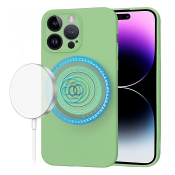 Techsuit SoftFlex MagSafe pro iPhone 14 Pro Max mátově zelený