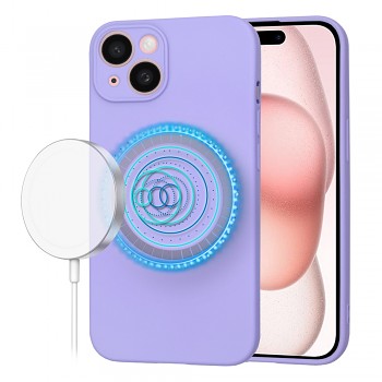 Techsuit SoftFlex MagSafe pro iPhone 15 světle fialová