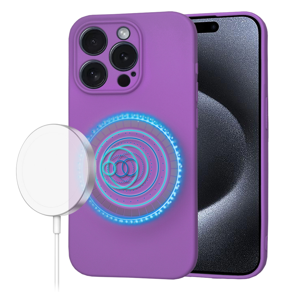 Levně Techsuit SoftFlex MagSafe pro iPhone 15 Pro fialová