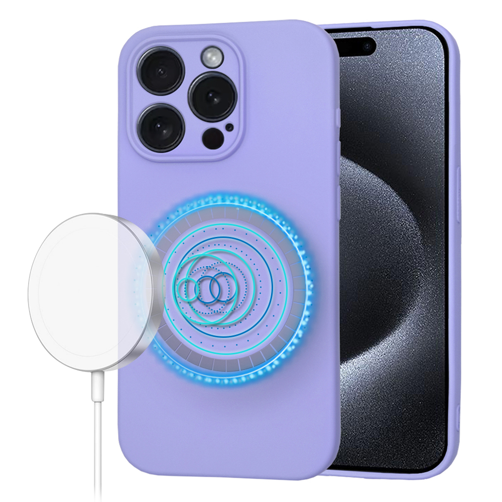 Levně Techsuit SoftFlex MagSafe pro iPhone 15 Pro světle fialová