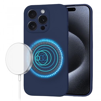 Techsuit SoftFlex MagSafe pro iPhone 15 Pro námořnická modrá