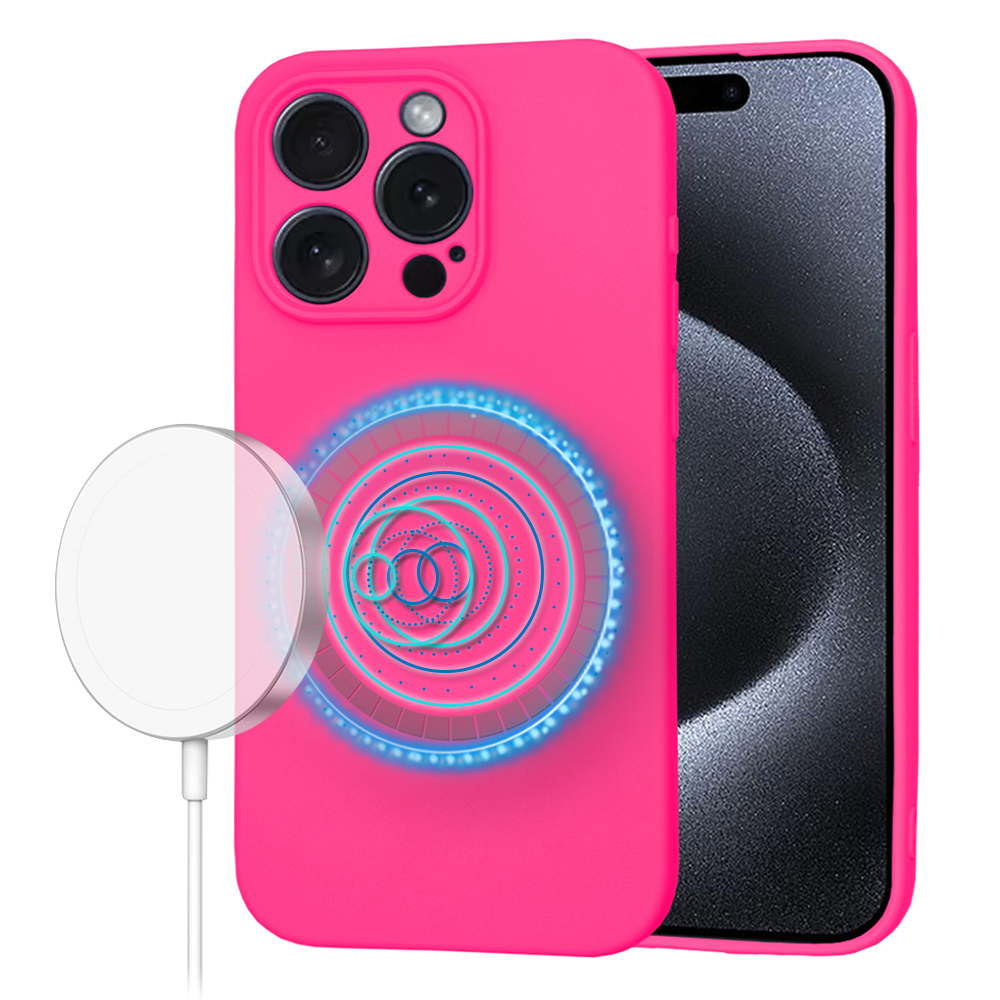 Levně Techsuit SoftFlex MagSafe pro iPhone 15 Pro v růžové barvě