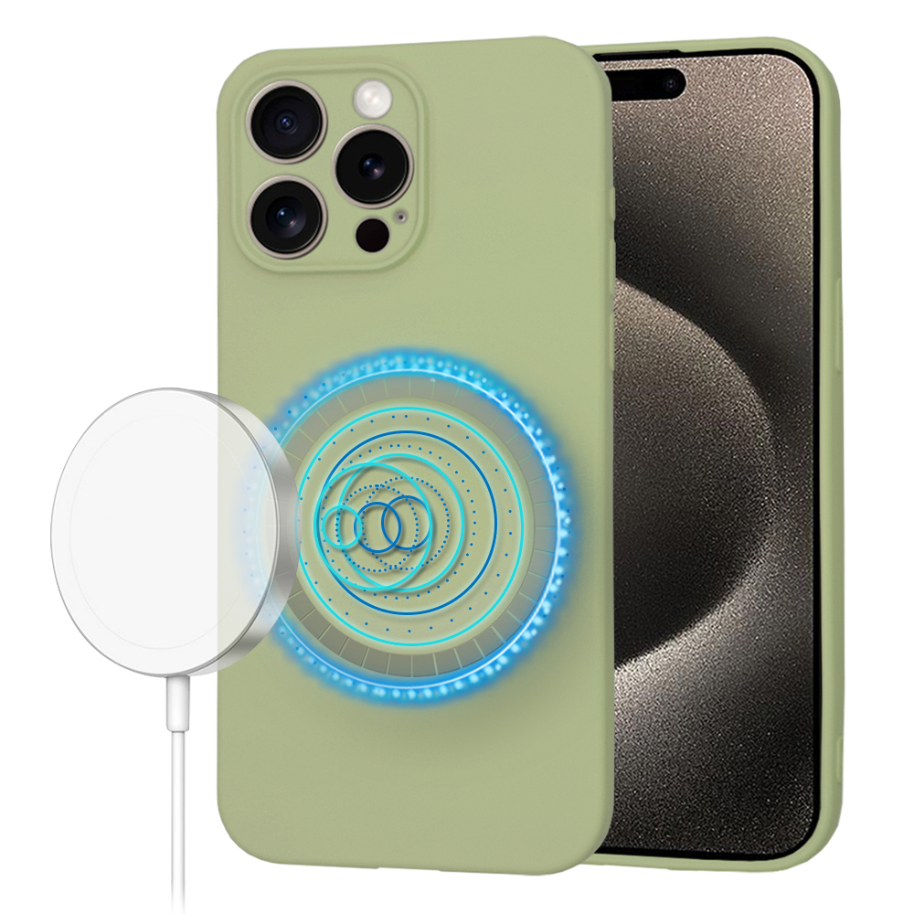 Levně Techsuit SoftFlex MagSafe pouzdro iPhone 15 Pro Max matcha
