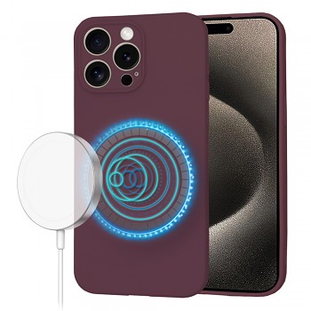 Techsuit SoftFlex MagSafe pro iPhone 15 Pro Max švestkově červená