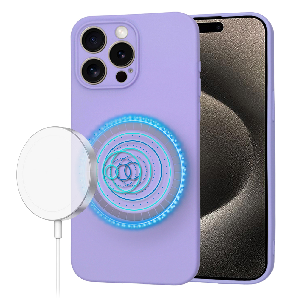 Levně Techsuit SoftFlex MagSafe pro iPhone 15 Pro Max světle fialová