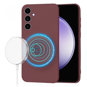 Techsuit SoftFlex MagSafe pro Samsung Galaxy S23 FE švestkově červená