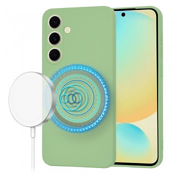 Techsuit SoftFlex MagSafe pro Samsung Galaxy S24 FE mátově zelená