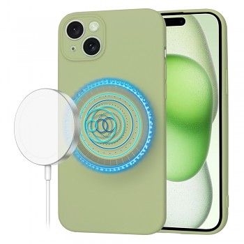Techsuit SoftFlex MagSafe pro iPhone 15 Plus v barvě matcha