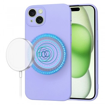 Techsuit SoftFlex MagSafe pro iPhone 15 Plus světle fialová