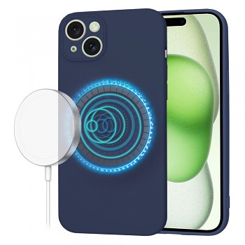 Techsuit SoftFlex MagSafe pro iPhone 15 Plus v námořnické modré