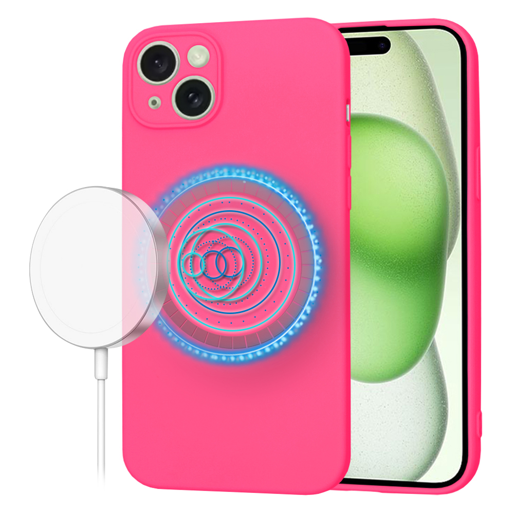 Levně Techsuit SoftFlex MagSafe pro iPhone 15 Plus v růžové barvě