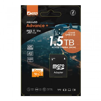 Dato Memory Card Advance+ s adaptérem MicroSDXC 1.5TB U3 A2 V30 černá