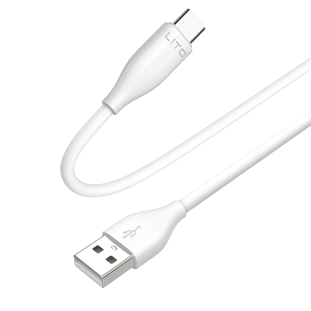 Levně Lito Data Cable LD03T USB na Type-C Rychlé nabíjení 2.4A 1m Bílá