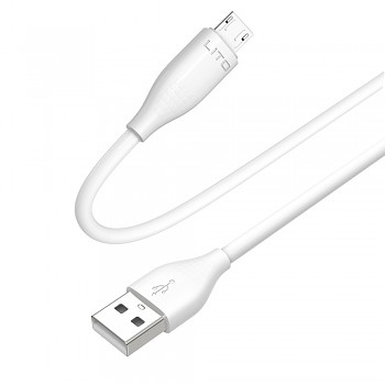 Lito Data Cable LD03V USB na Micro-USB Rychlé nabíjení 2.4A 1m Bílá